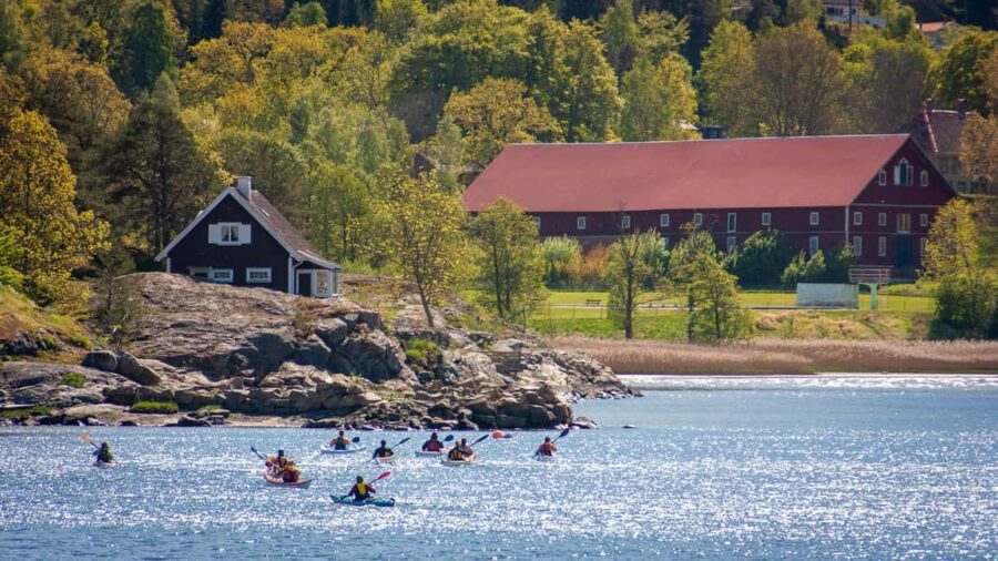 West Sweden: Calm - Basic Kayak Course - The Starting Point at UpplevelseLadan: The Big Red Barn