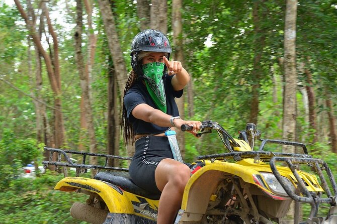 Full Adrenaline Day in Tulum! ATVs, Zipline, Cenote, Rappel, Food - Ziplining Over the Tulum Canopy