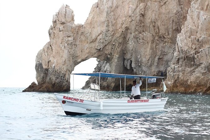 Glass Bottom Boat in Cabo San Lucas, free time in Playa del Amor - Iconic Stops: El Arco and Neptune’s Finger