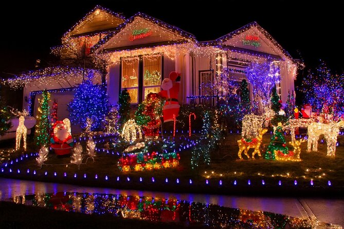 Holiday Lights Golf Cart Ride in Downtown St. Petersburg - Cruising Past Straub Park and the Light Tunnel