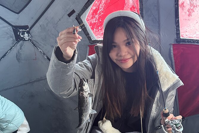 Ice Fishing in Fairbanks - Cozy, Heated Ice Fishing Tent for Comfort