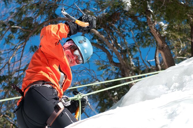 Tremblant Ice Climbing School - Climbing on the Natural 70-Foot High Cliff Face
